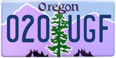 OR license plate 020UGF
