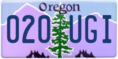 OR license plate 020UGI
