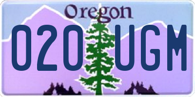 OR license plate 020UGM