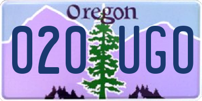 OR license plate 020UGO