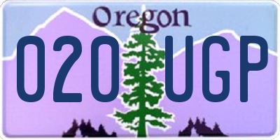 OR license plate 020UGP