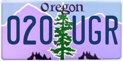 OR license plate 020UGR