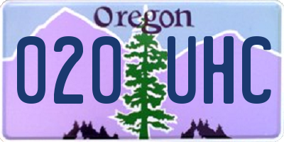 OR license plate 020UHC