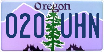 OR license plate 020UHN