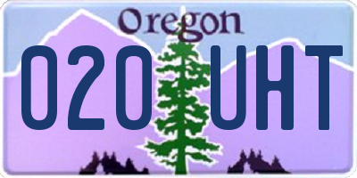 OR license plate 020UHT