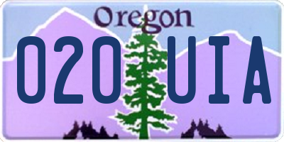 OR license plate 020UIA
