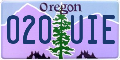OR license plate 020UIE