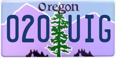 OR license plate 020UIG
