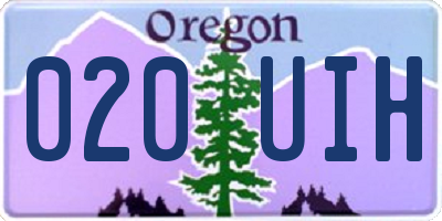 OR license plate 020UIH
