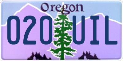 OR license plate 020UIL