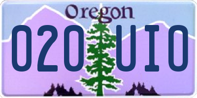 OR license plate 020UIO