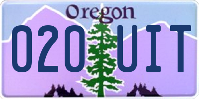 OR license plate 020UIT