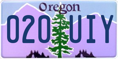 OR license plate 020UIY