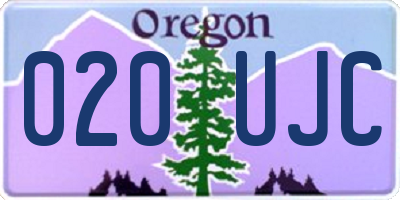 OR license plate 020UJC