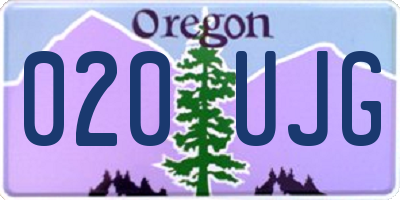 OR license plate 020UJG