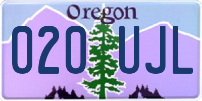 OR license plate 020UJL