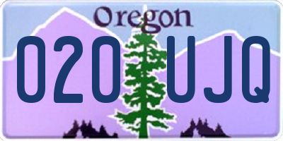OR license plate 020UJQ