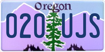 OR license plate 020UJS