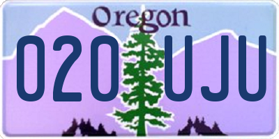 OR license plate 020UJU