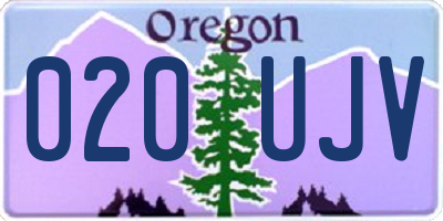 OR license plate 020UJV