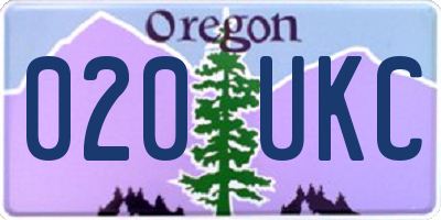 OR license plate 020UKC