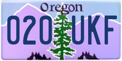 OR license plate 020UKF