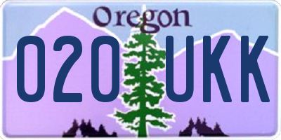 OR license plate 020UKK