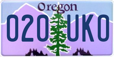 OR license plate 020UKO
