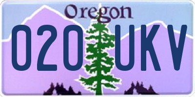OR license plate 020UKV