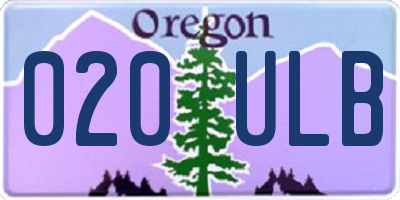 OR license plate 020ULB