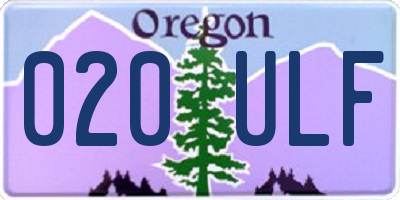 OR license plate 020ULF