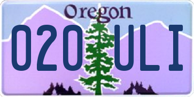OR license plate 020ULI