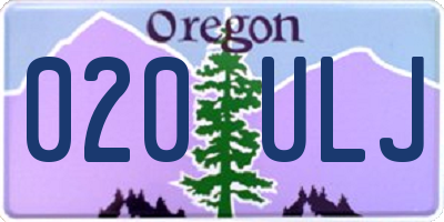 OR license plate 020ULJ