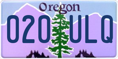 OR license plate 020ULQ