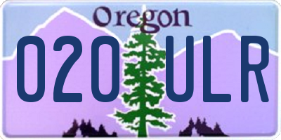 OR license plate 020ULR