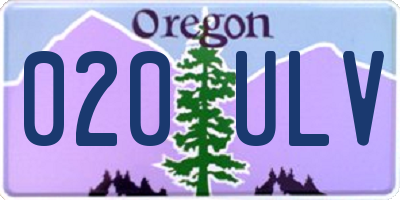 OR license plate 020ULV