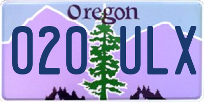 OR license plate 020ULX