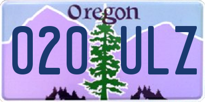 OR license plate 020ULZ