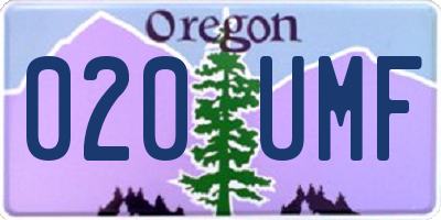 OR license plate 020UMF