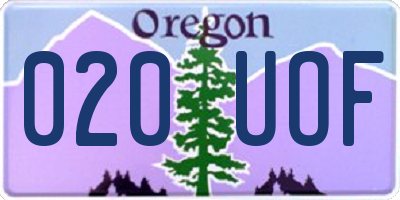 OR license plate 020UOF
