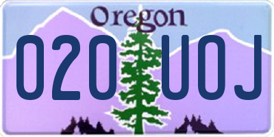 OR license plate 020UOJ