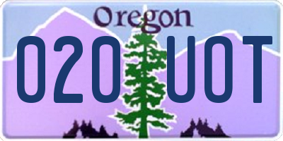 OR license plate 020UOT