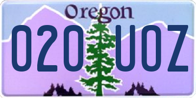 OR license plate 020UOZ