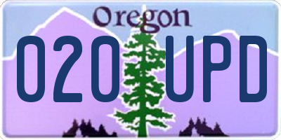 OR license plate 020UPD