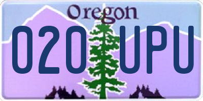 OR license plate 020UPU