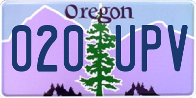 OR license plate 020UPV