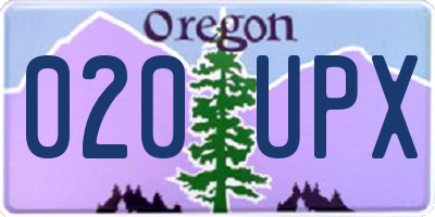 OR license plate 020UPX