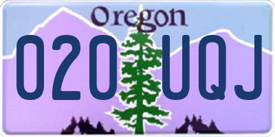 OR license plate 020UQJ