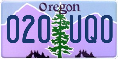 OR license plate 020UQO
