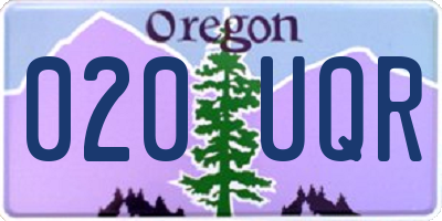 OR license plate 020UQR